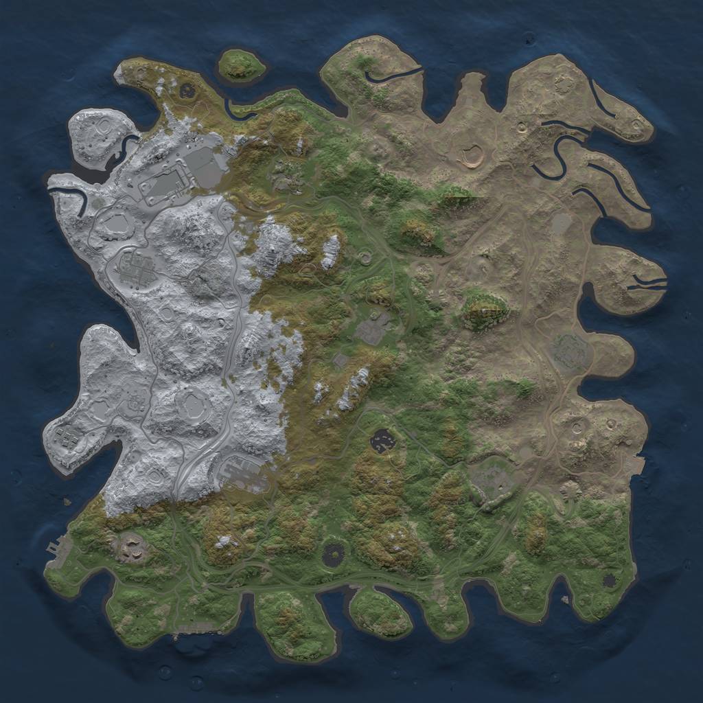 Rust Map: Procedural Map, Size: 4500, Seed: 330696685, 19 Monuments
