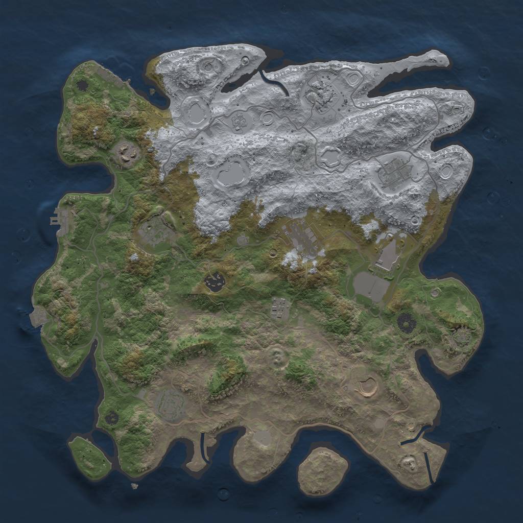 Rust Map: Procedural Map, Size: 4000, Seed: 1866935903, 18 Monuments