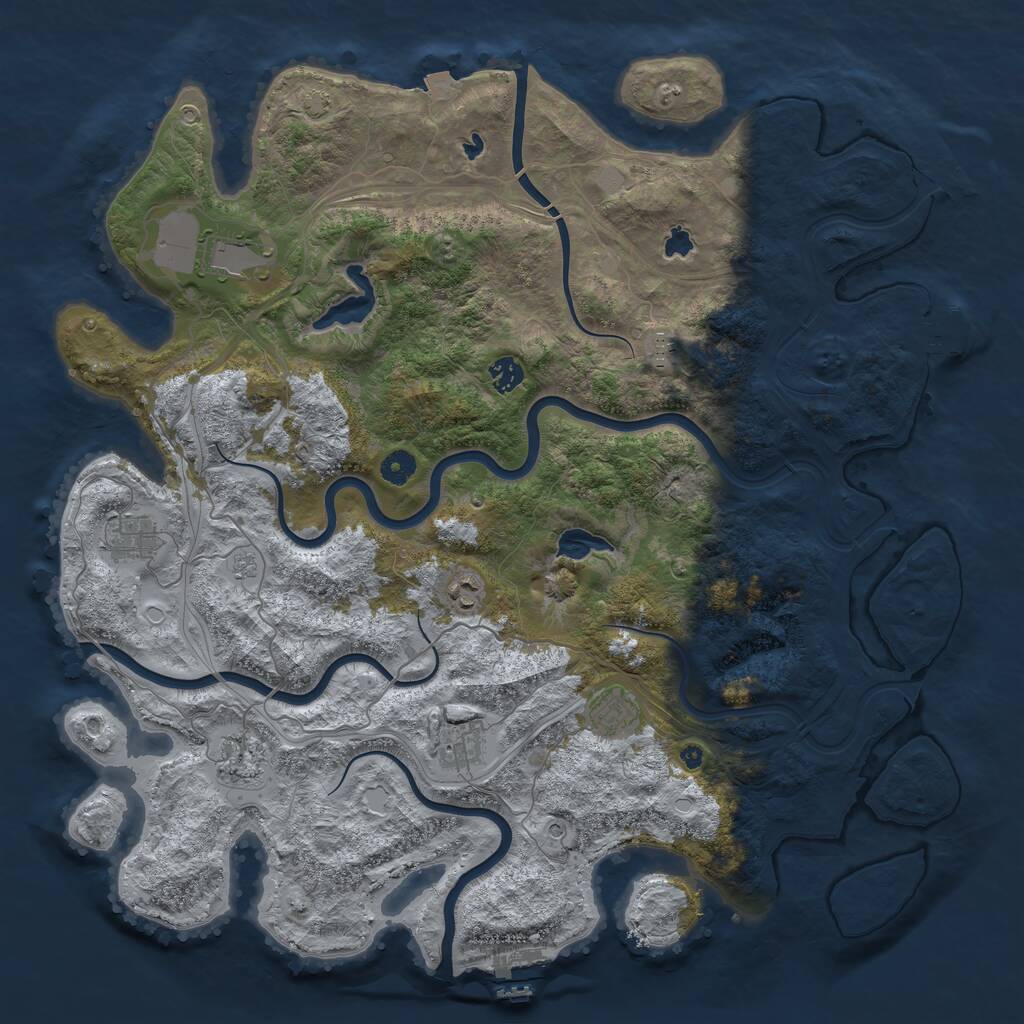 Rust Map: Procedural Map, Size: 4500, Seed: 110751292, 14 Monuments