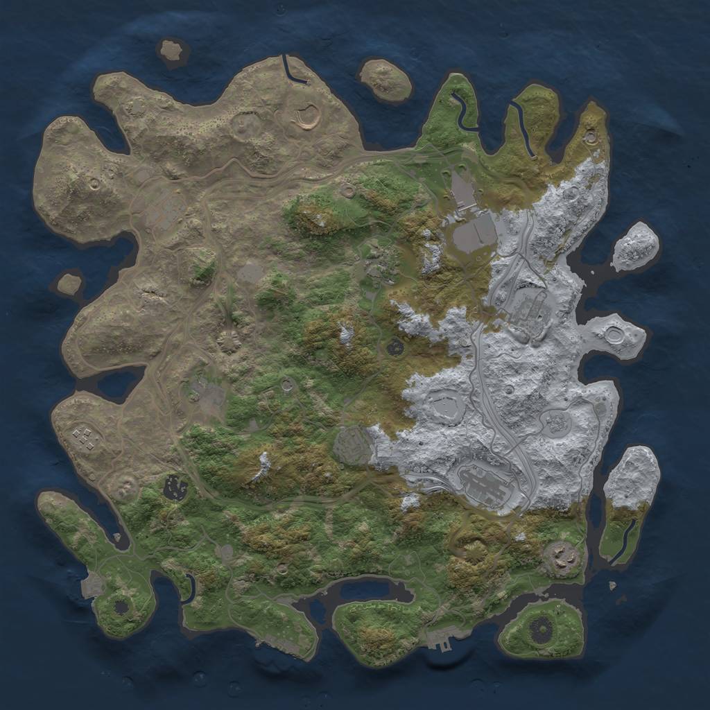 Rust Map: Procedural Map, Size: 4250, Seed: 1374314979, 19 Monuments