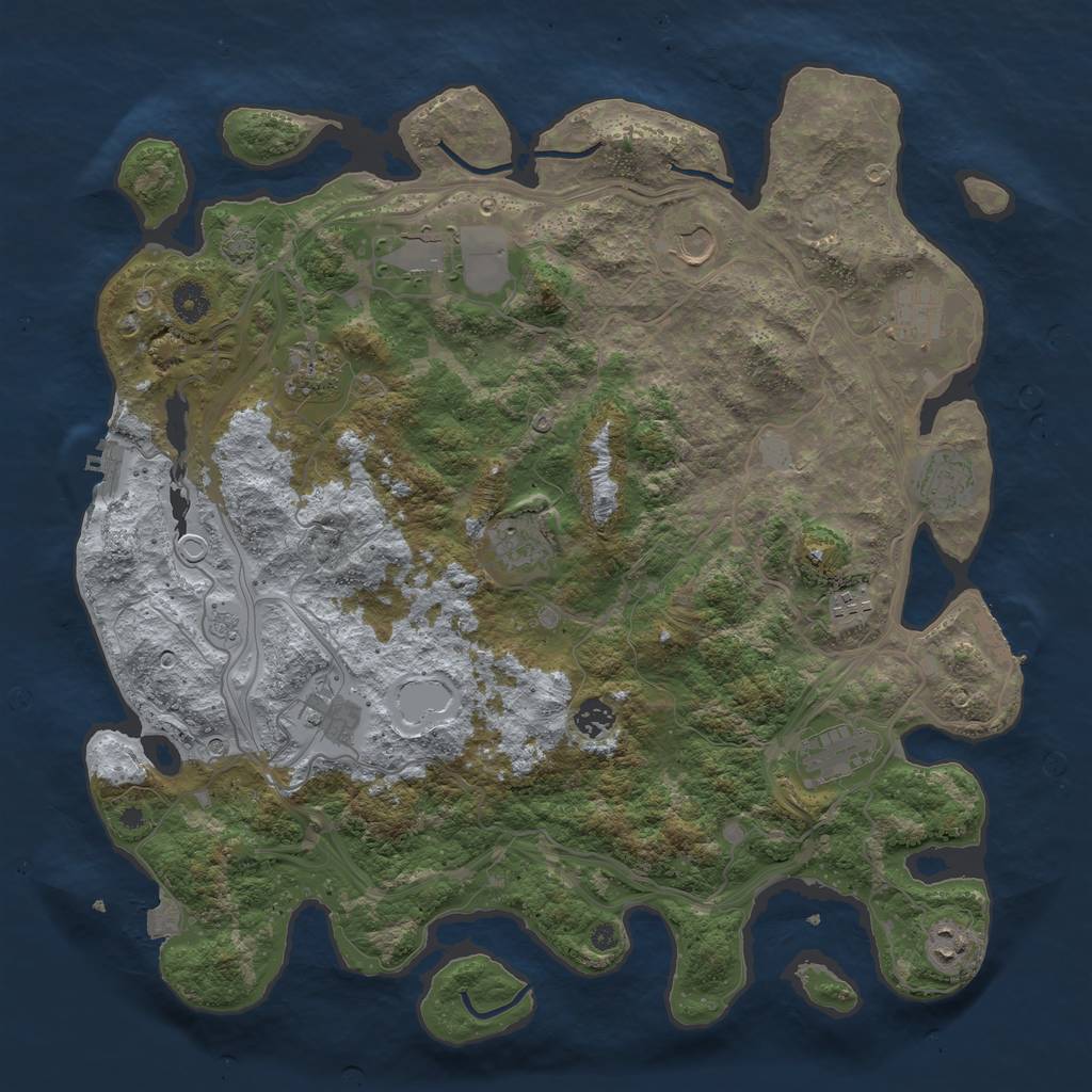 Rust Map: Procedural Map, Size: 4250, Seed: 7032024, 19 Monuments