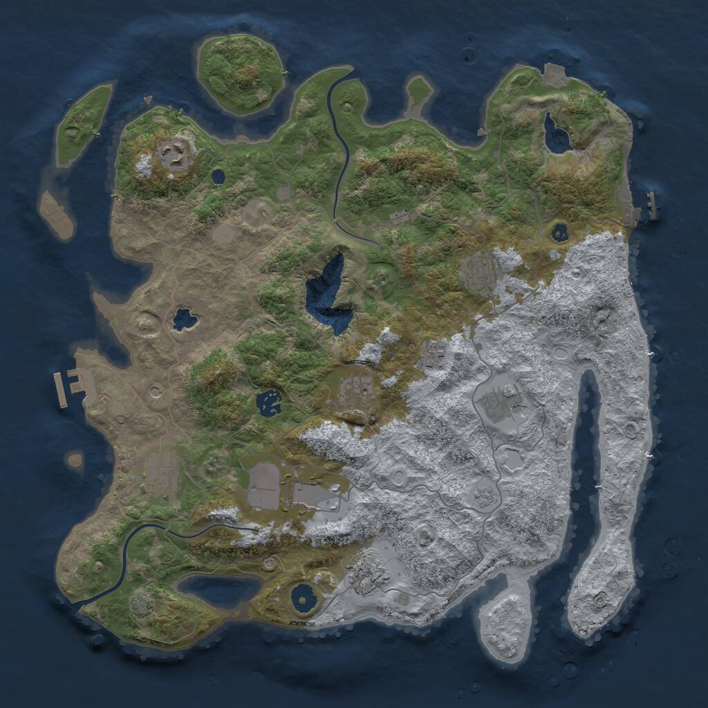 Rust Map: Procedural Map, Size: 4000, Seed: 600774337, 15 Monuments