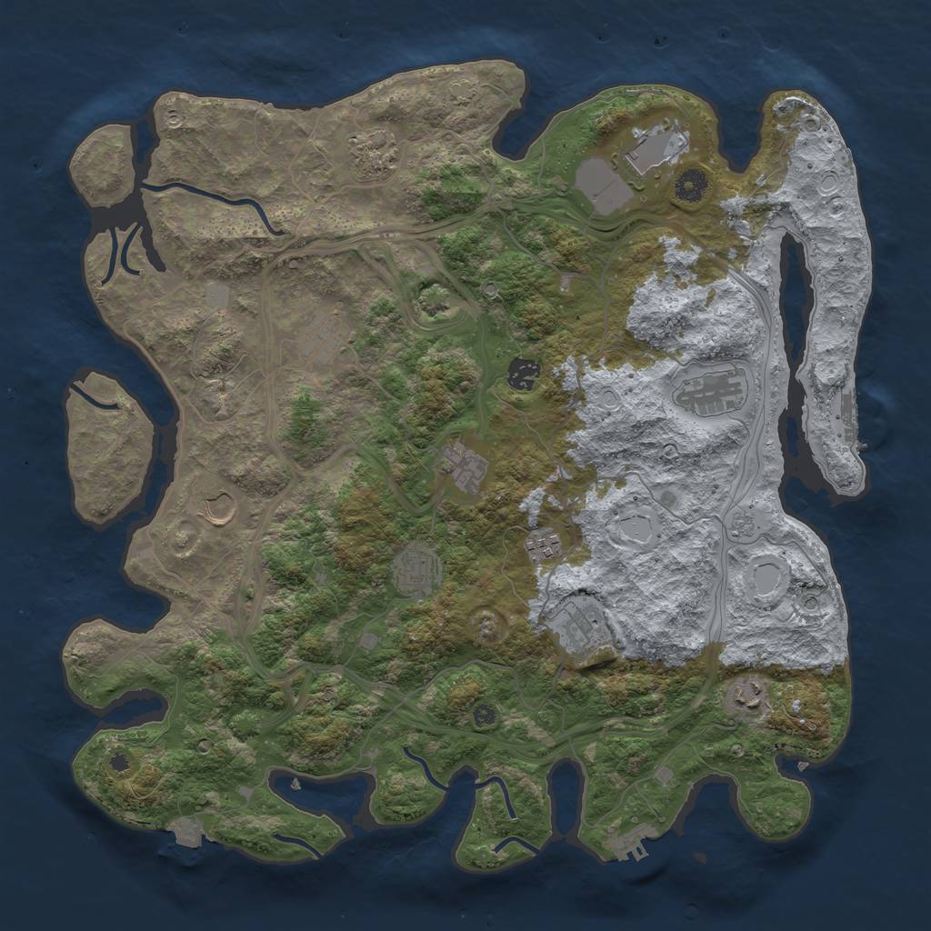 Rust Map: Procedural Map, Size: 4250, Seed: 264683124, 19 Monuments