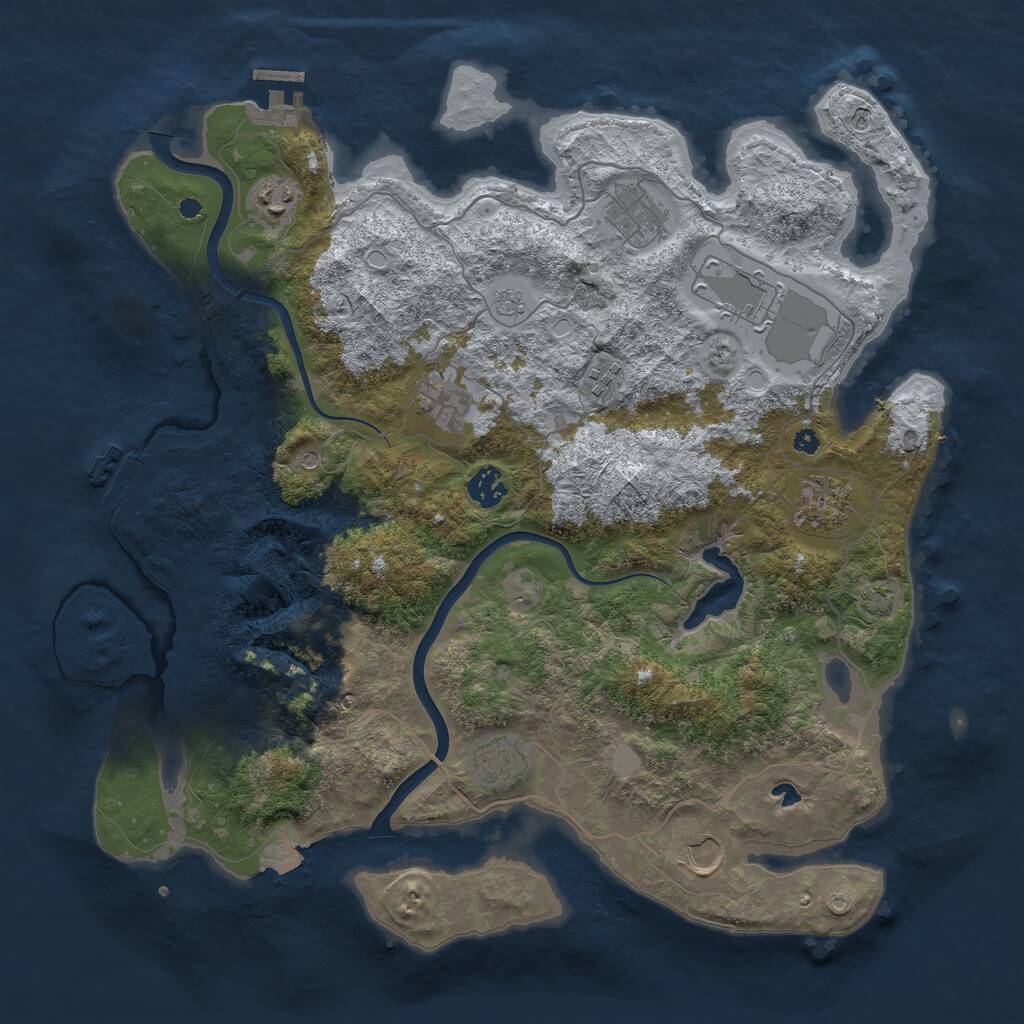 Rust Map: Procedural Map, Size: 4000, Seed: 17192428, 15 Monuments