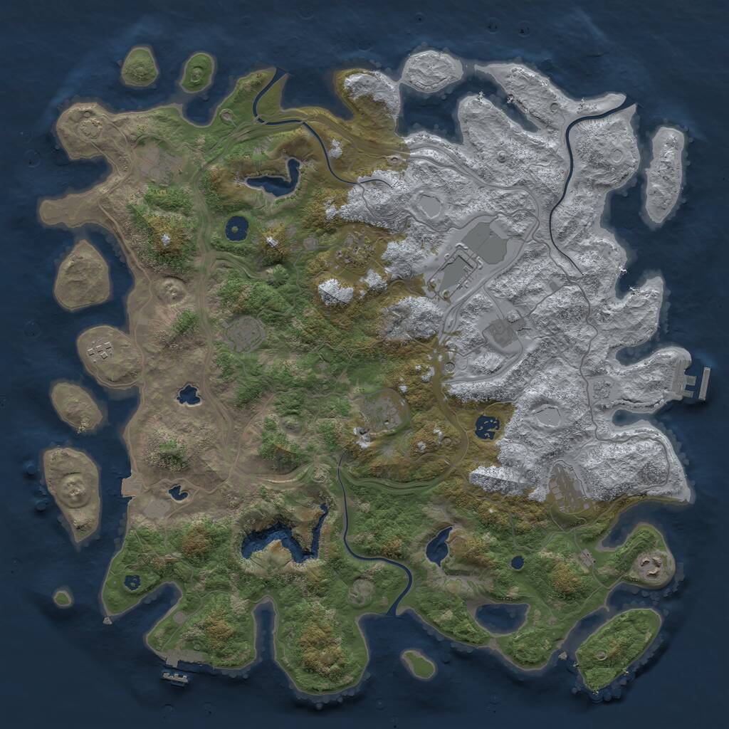 Rust Map: Procedural Map, Size: 4500, Seed: 1503427594, 16 Monuments