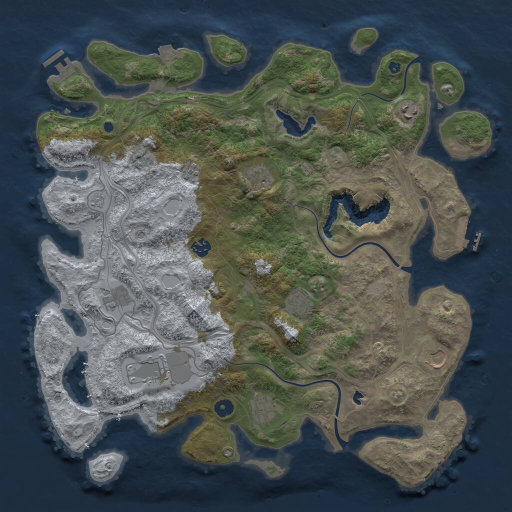 Rust Map: Procedural Map, Size: 4250, Seed: 52474122, 15 Monuments