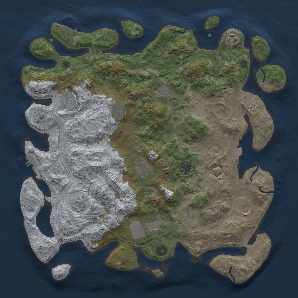 Rust Map: Procedural Map, Size: 4250, Seed: 52474122, 19 Monuments