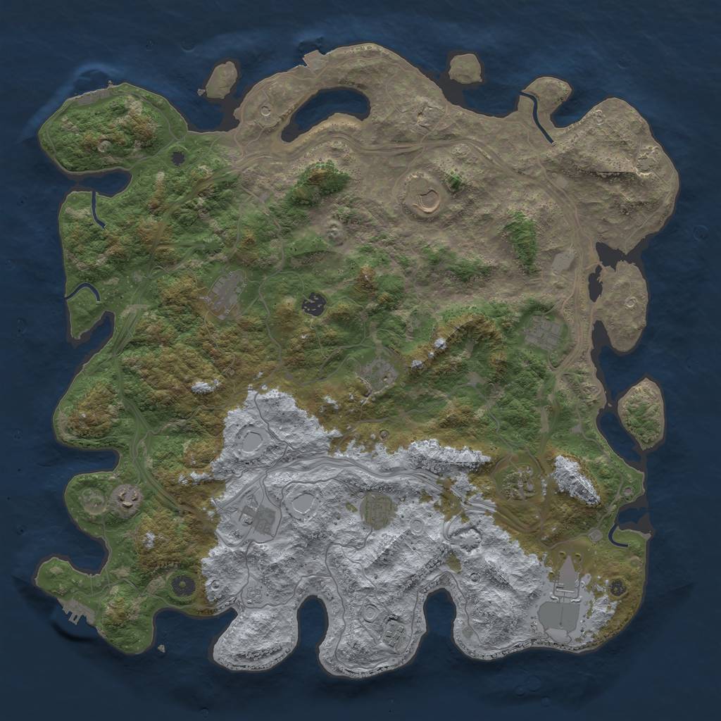 Rust Map: Procedural Map, Size: 4750, Seed: 612589546, 19 Monuments