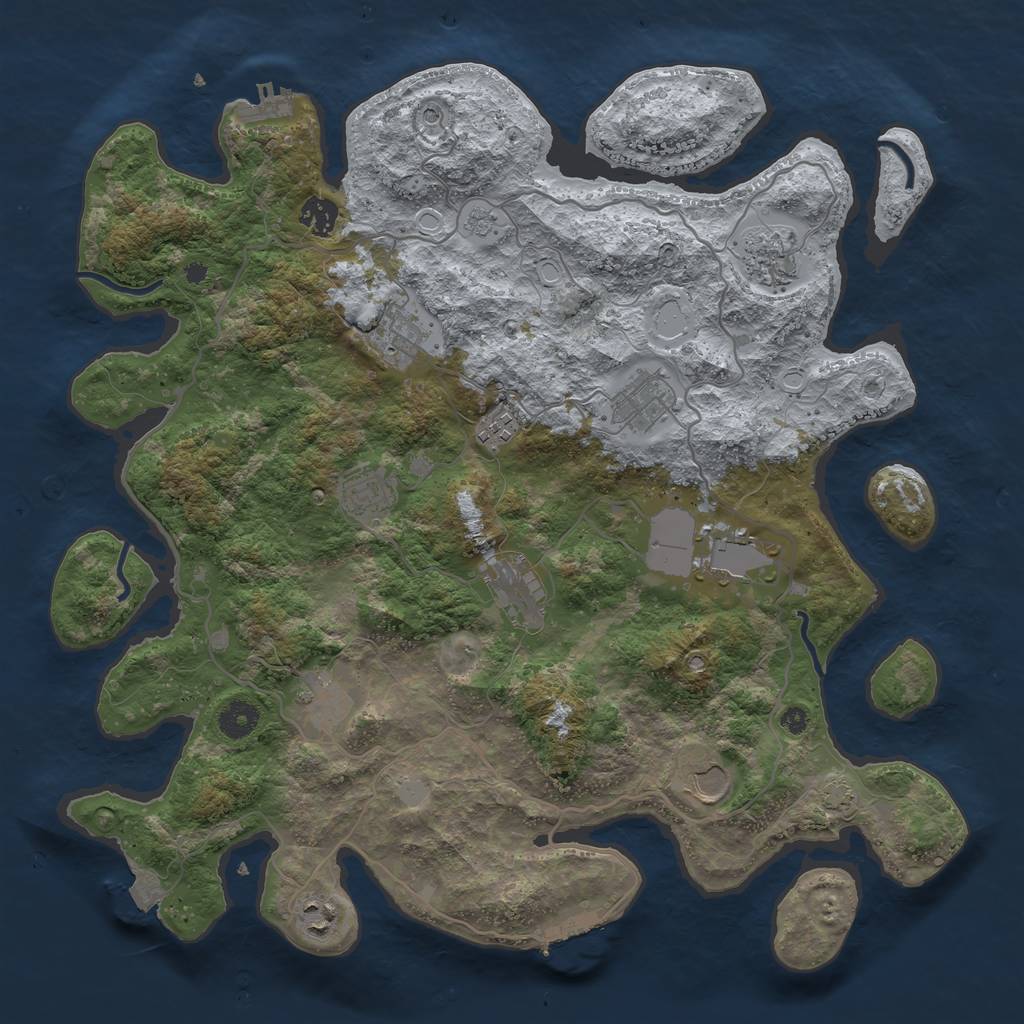 Rust Map: Procedural Map, Size: 4000, Seed: 1786003640, 19 Monuments