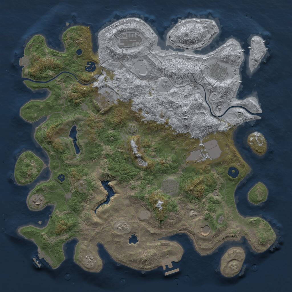 Rust Map: Procedural Map, Size: 4000, Seed: 1786003640, 15 Monuments