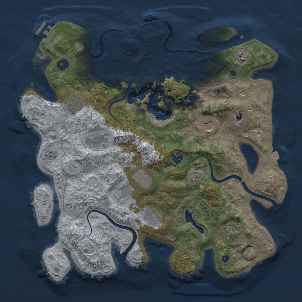 Rust Map: Procedural Map, Size: 4000, Seed: 1233525735, 15 Monuments