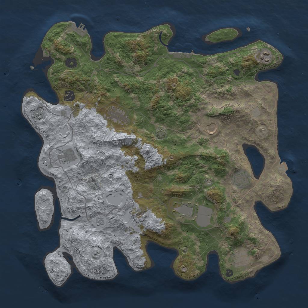 Rust Map: Procedural Map, Size: 4000, Seed: 1233525735, 18 Monuments