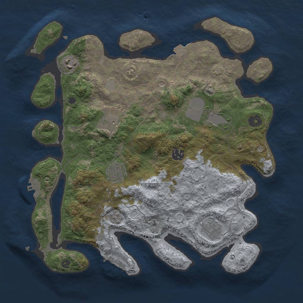 Rust Map: Procedural Map, Size: 3500, Seed: 784522632, 15 Monuments