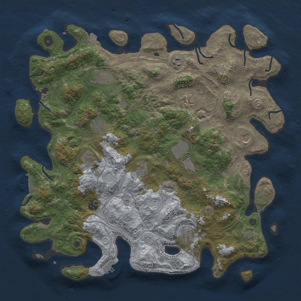 Rust Map: Procedural Map, Size: 4500, Seed: 789123, 19 Monuments