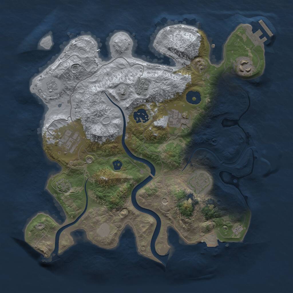 Rust Map: Procedural Map, Size: 3000, Seed: 699661710, 11 Monuments