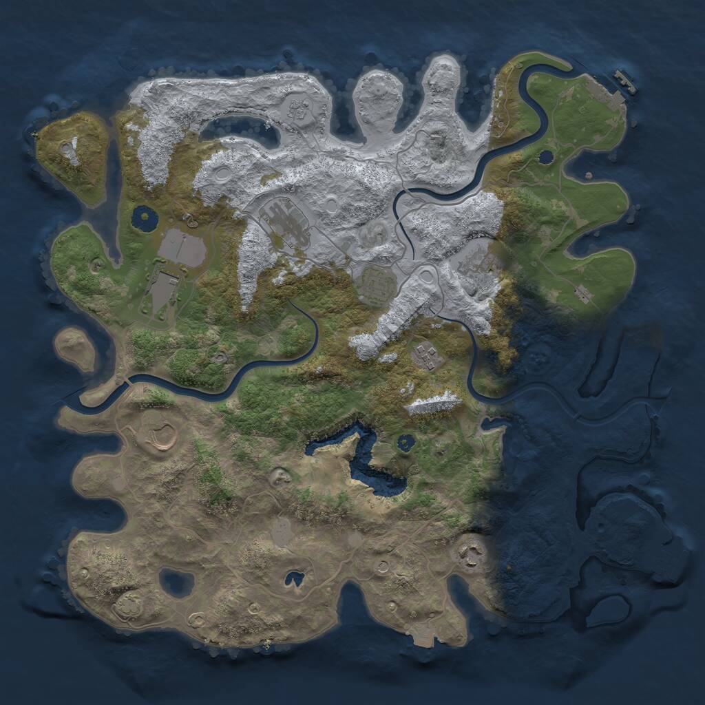 Rust Map: Procedural Map, Size: 4000, Seed: 9456, 13 Monuments
