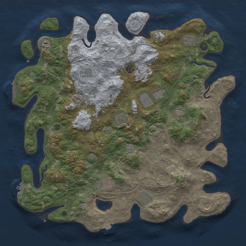 Rust Map: Procedural Map, Size: 4500, Seed: 1056861582, 19 Monuments