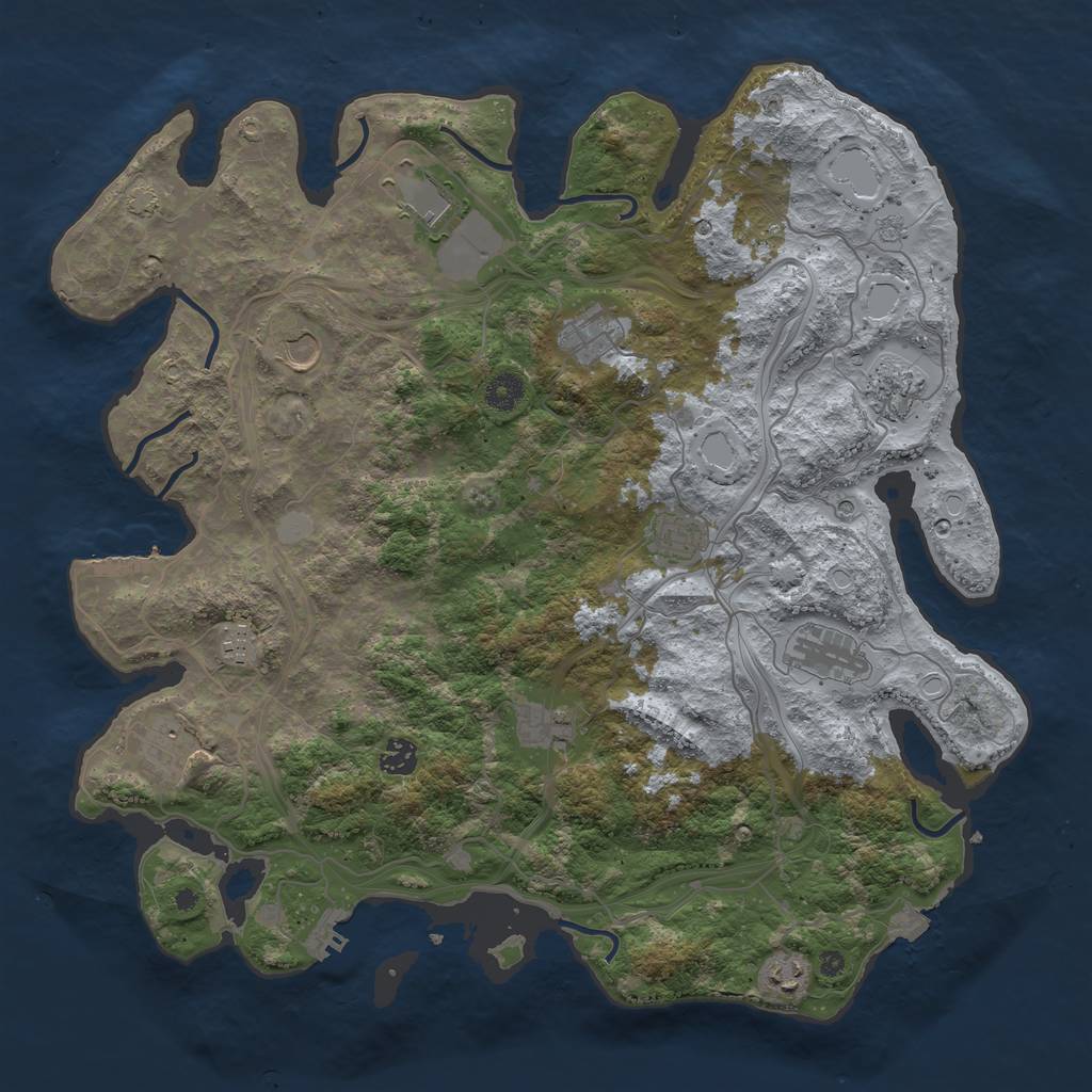 Rust Map: Procedural Map, Size: 4250, Seed: 455635490, 19 Monuments