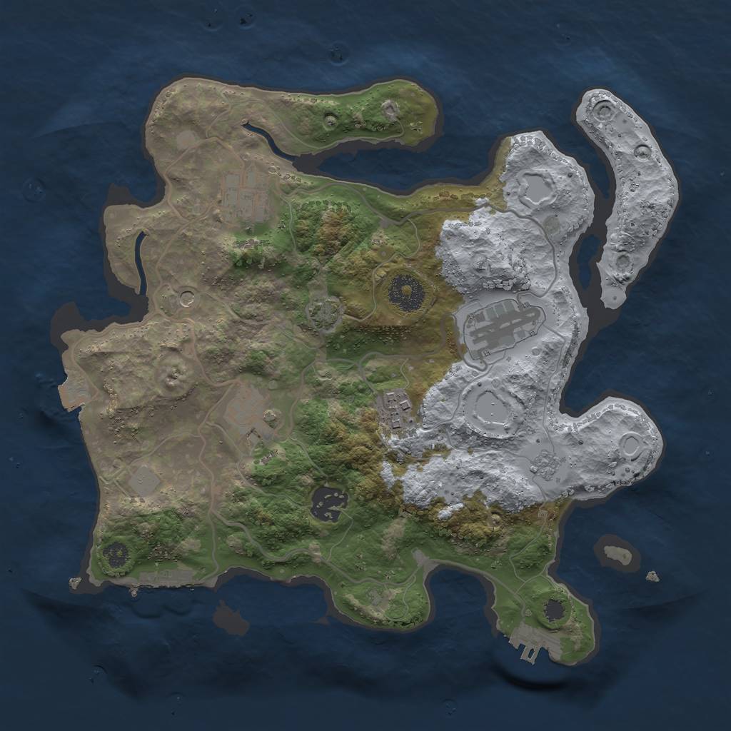 Rust Map: Procedural Map, Size: 3000, Seed: 1767472802, 13 Monuments