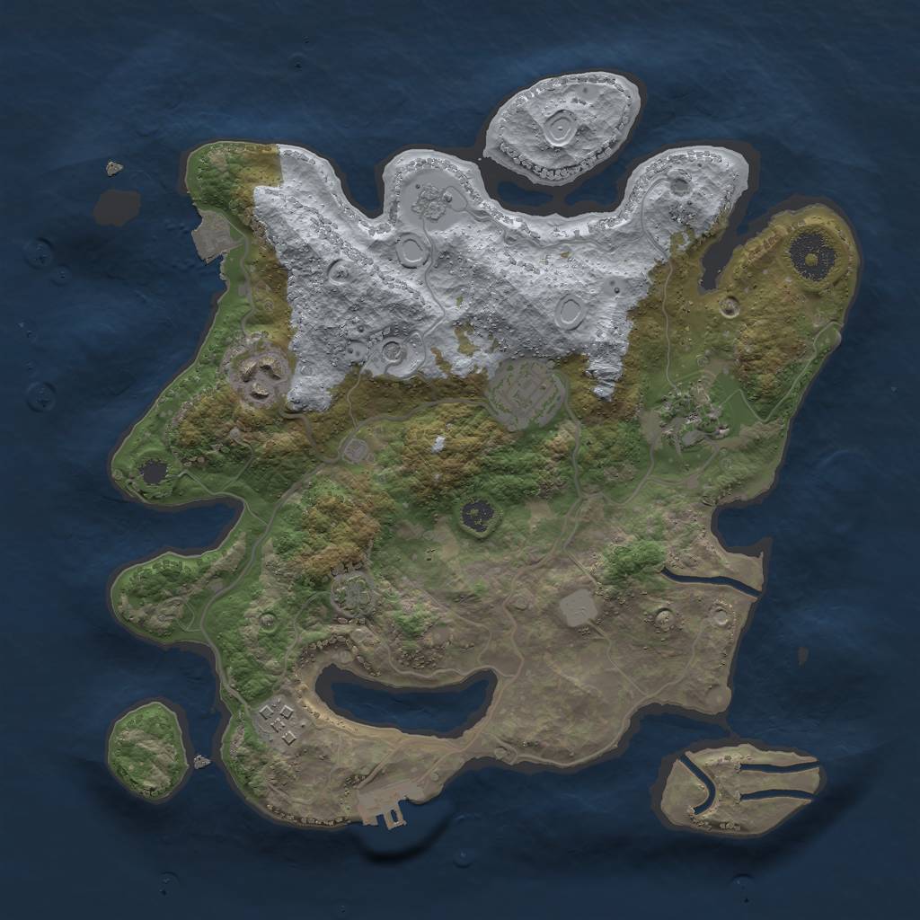 Rust Map: Procedural Map, Size: 3000, Seed: 36244854, 11 Monuments
