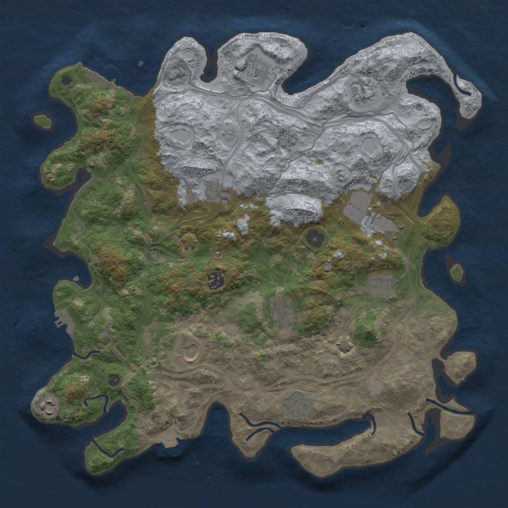 Rust Map: Procedural Map, Size: 4250, Seed: 83636464, 19 Monuments