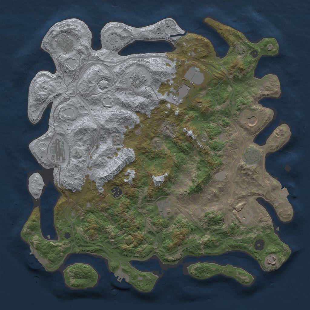Rust Map: Procedural Map, Size: 4300, Seed: 12275, 19 Monuments