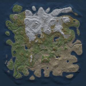 Thumbnail Rust Map: Procedural Map, Size: 4500, Seed: 117502345, 14 Monuments