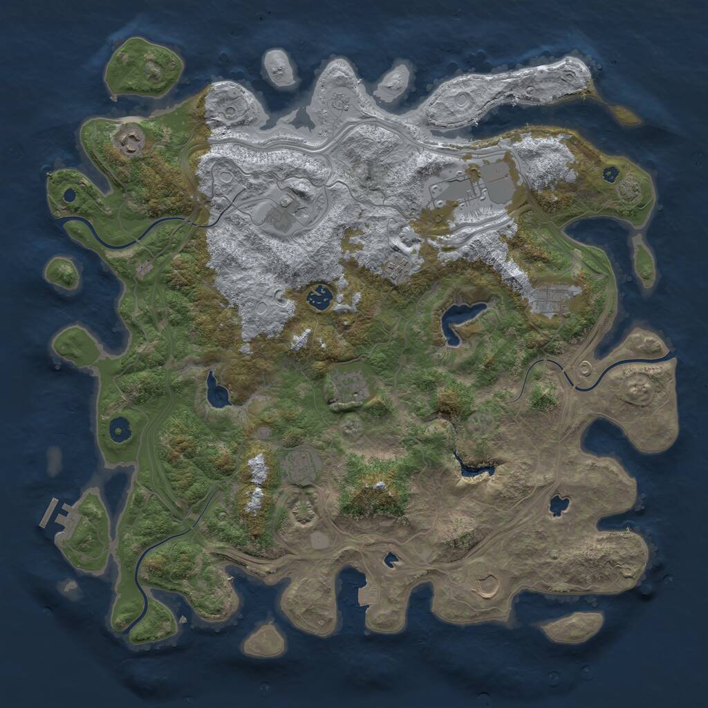 Rust Map: Procedural Map, Size: 4500, Seed: 117502345, 14 Monuments