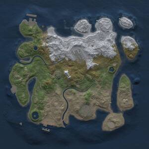 Thumbnail Rust Map: Procedural Map, Size: 3000, Seed: 1659679845, 8 Monuments