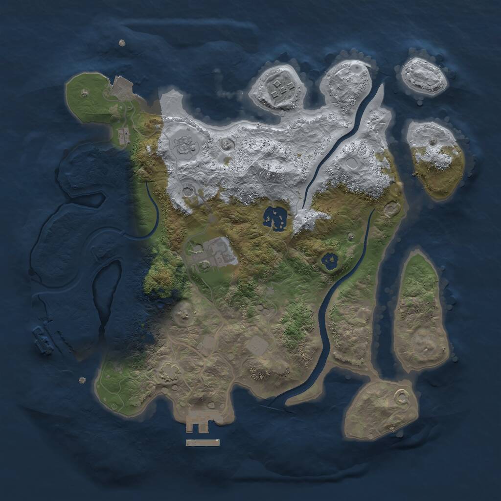 Rust Map: Procedural Map, Size: 3000, Seed: 1659679845, 9 Monuments