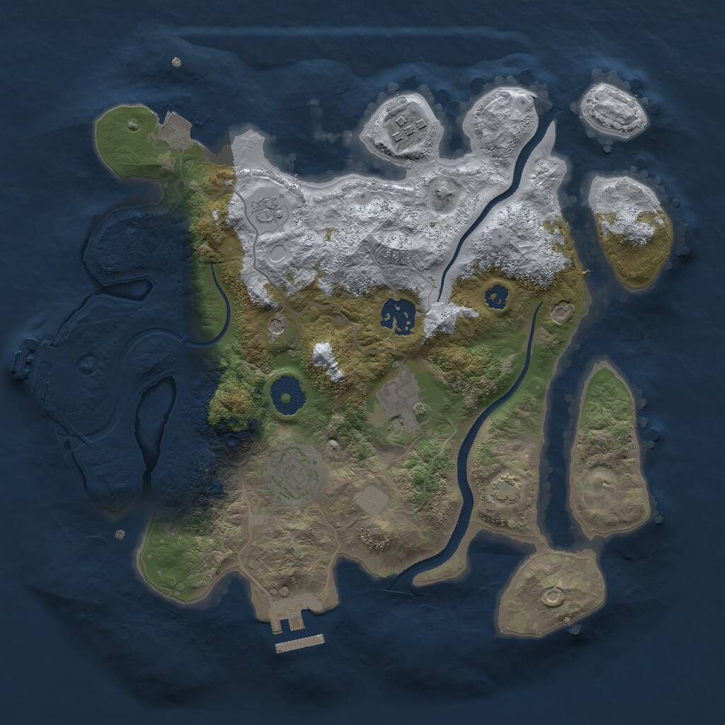 Rust Map: Procedural Map, Size: 3000, Seed: 1659679845, 10 Monuments