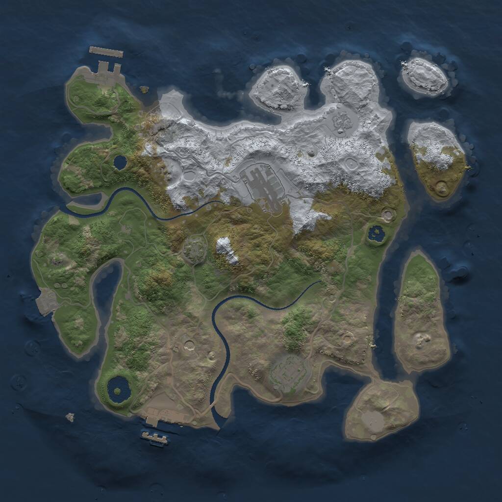 Rust Map: Procedural Map, Size: 3000, Seed: 1659679845, 8 Monuments