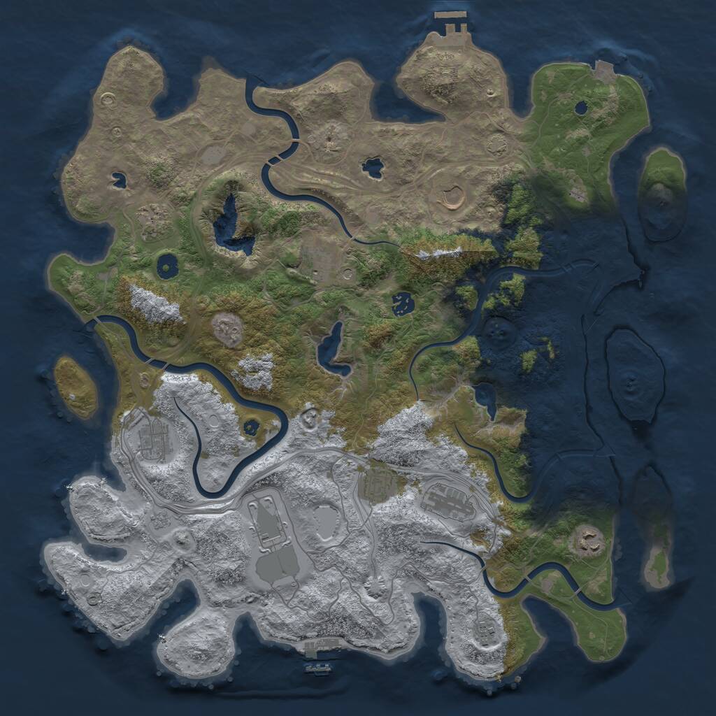 Rust Map: Procedural Map, Size: 4500, Seed: 514487993, 16 Monuments