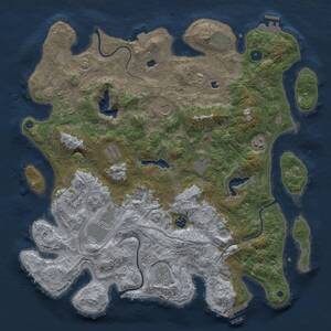 Thumbnail Rust Map: Procedural Map, Size: 4500, Seed: 514487993, 16 Monuments