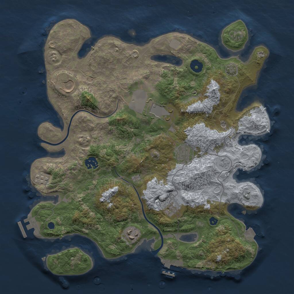 Rust Map: Procedural Map, Size: 3500, Seed: 235491, 13 Monuments
