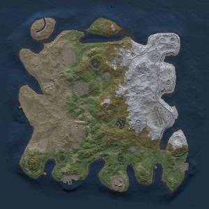 Thumbnail Rust Map: Procedural Map, Size: 3250, Seed: 634696735, 16 Monuments