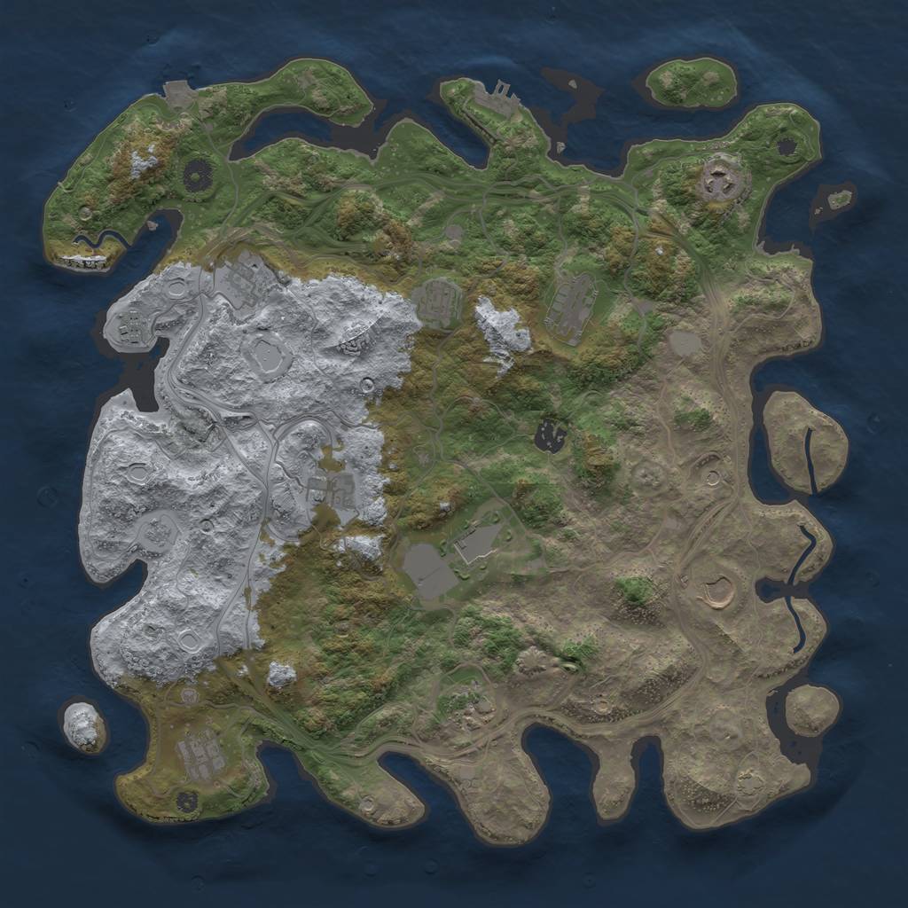 Rust Map: Procedural Map, Size: 4250, Seed: 411780111, 18 Monuments