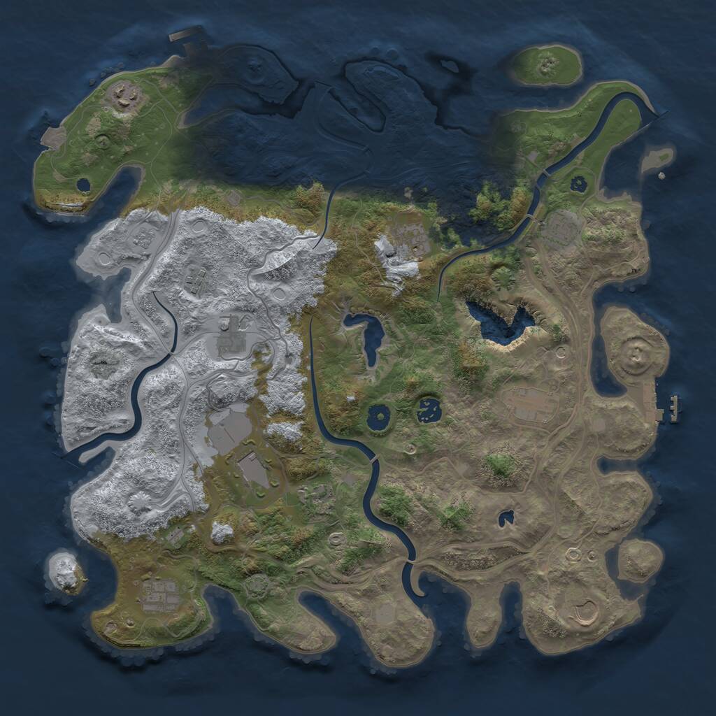Rust Map: Procedural Map, Size: 4250, Seed: 411780111, 17 Monuments