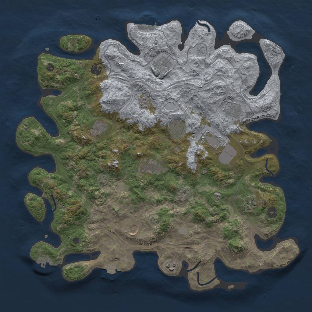 Rust Map: Procedural Map, Size: 4250, Seed: 384520767, 19 Monuments