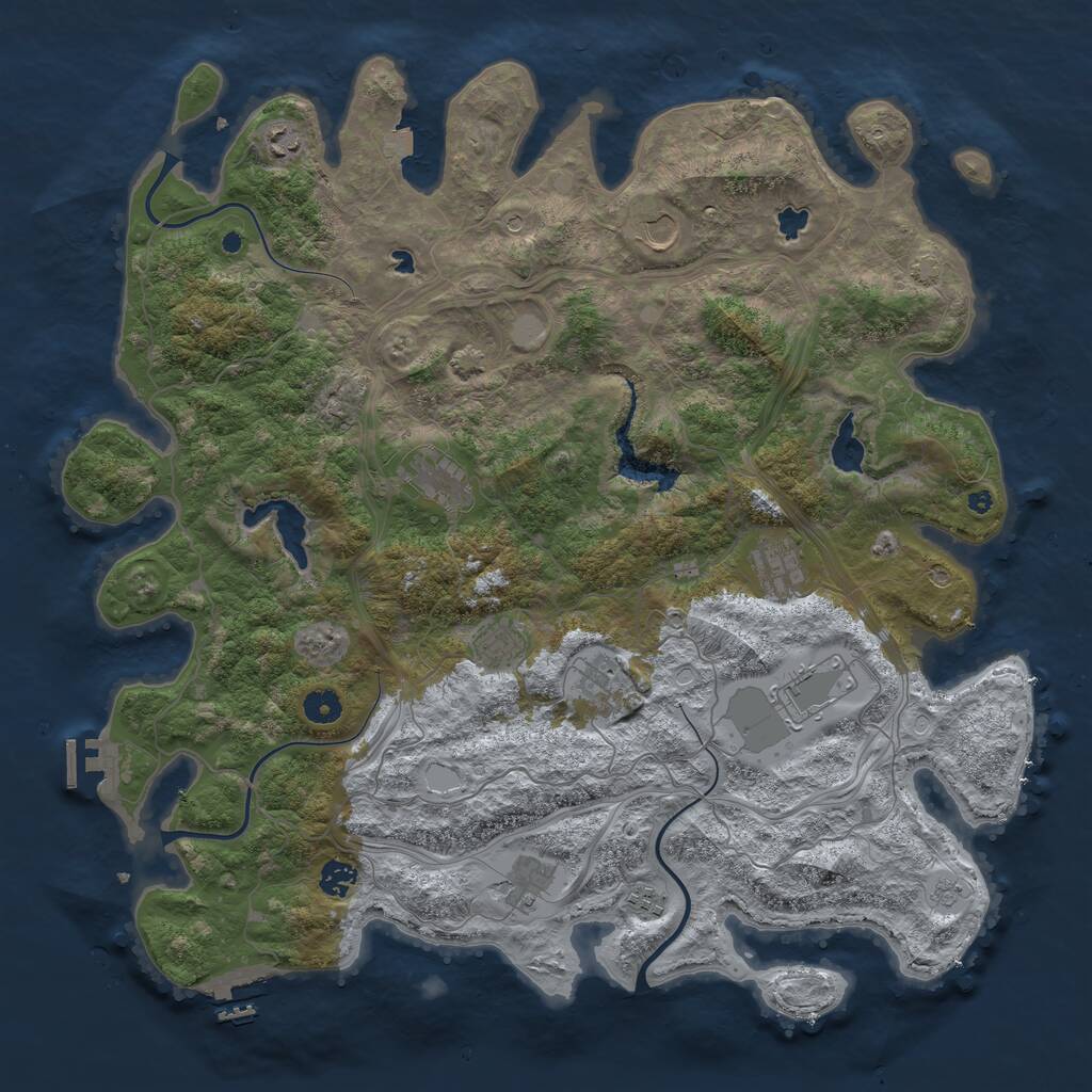 Rust Map: Procedural Map, Size: 4500, Seed: 1793482715, 16 Monuments