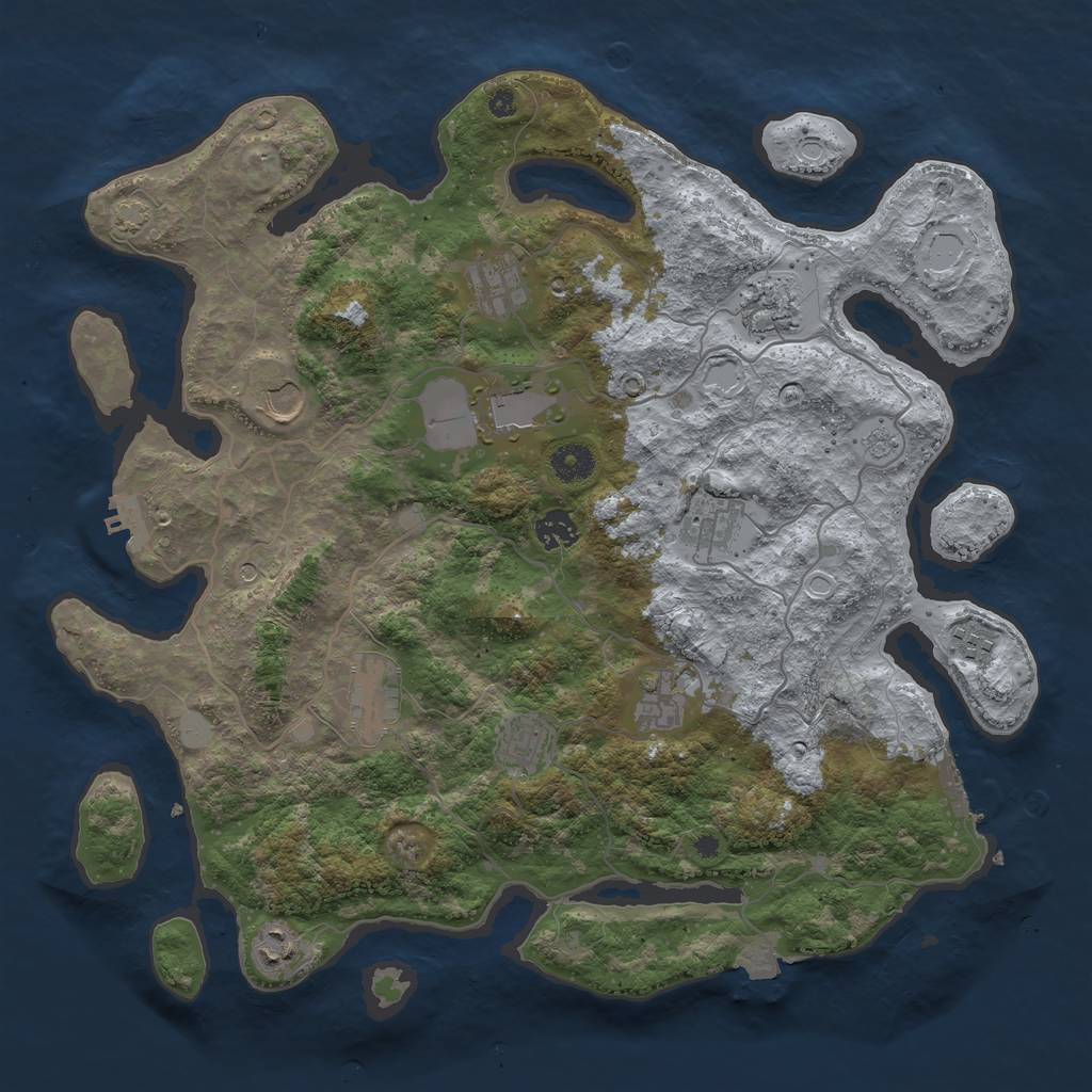 Rust Map: Procedural Map, Size: 4000, Seed: 1637320176, 19 Monuments