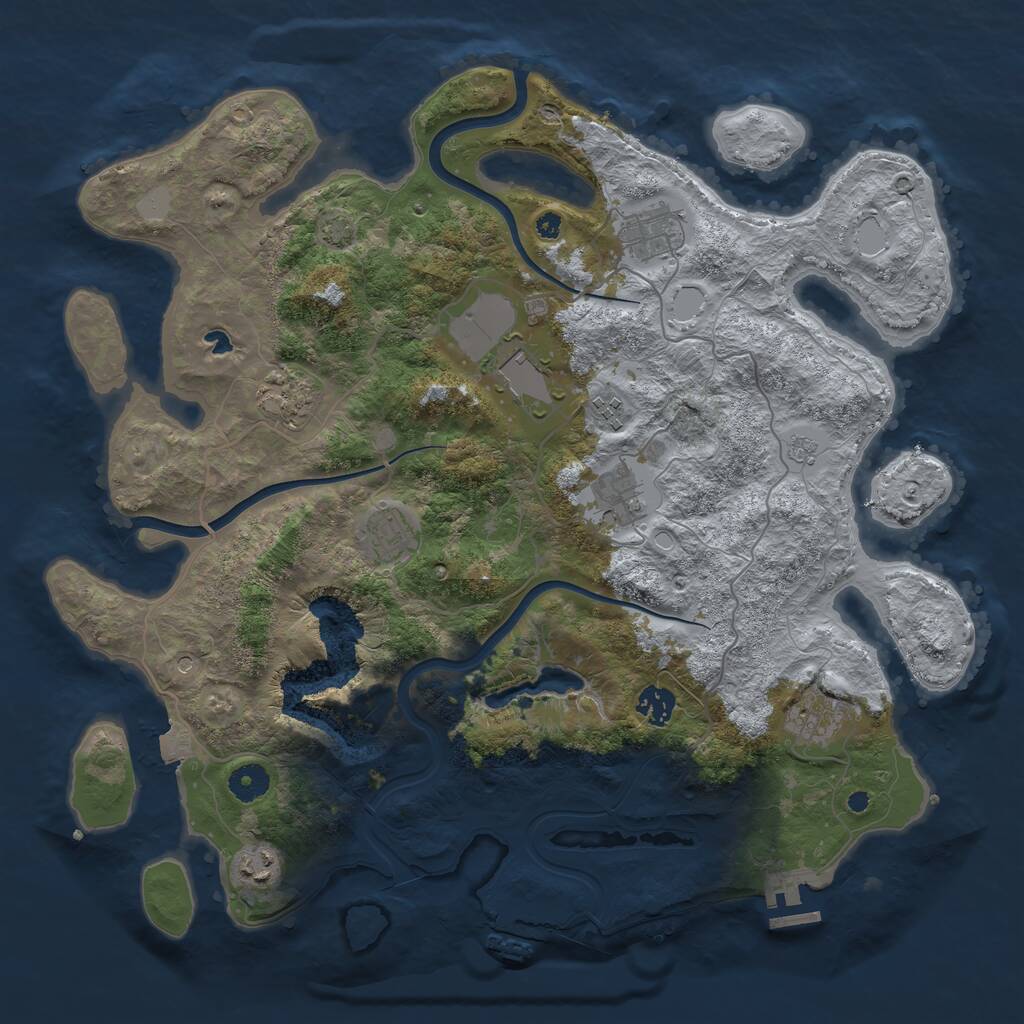 Rust Map: Procedural Map, Size: 4000, Seed: 1637320176, 15 Monuments