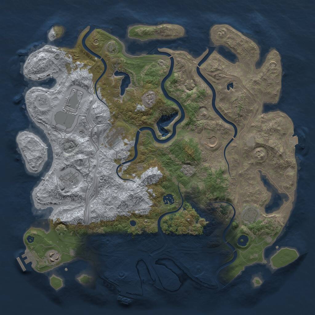 Rust Map: Procedural Map, Size: 4250, Seed: 64361980, 14 Monuments