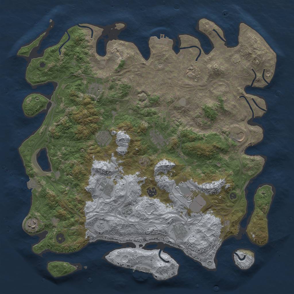 Rust Map: Procedural Map, Size: 4500, Seed: 2388, 19 Monuments