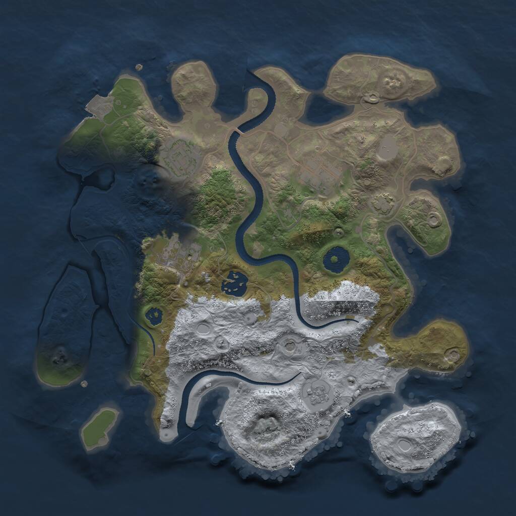 Rust Map: Procedural Map, Size: 3000, Seed: 528, 8 Monuments