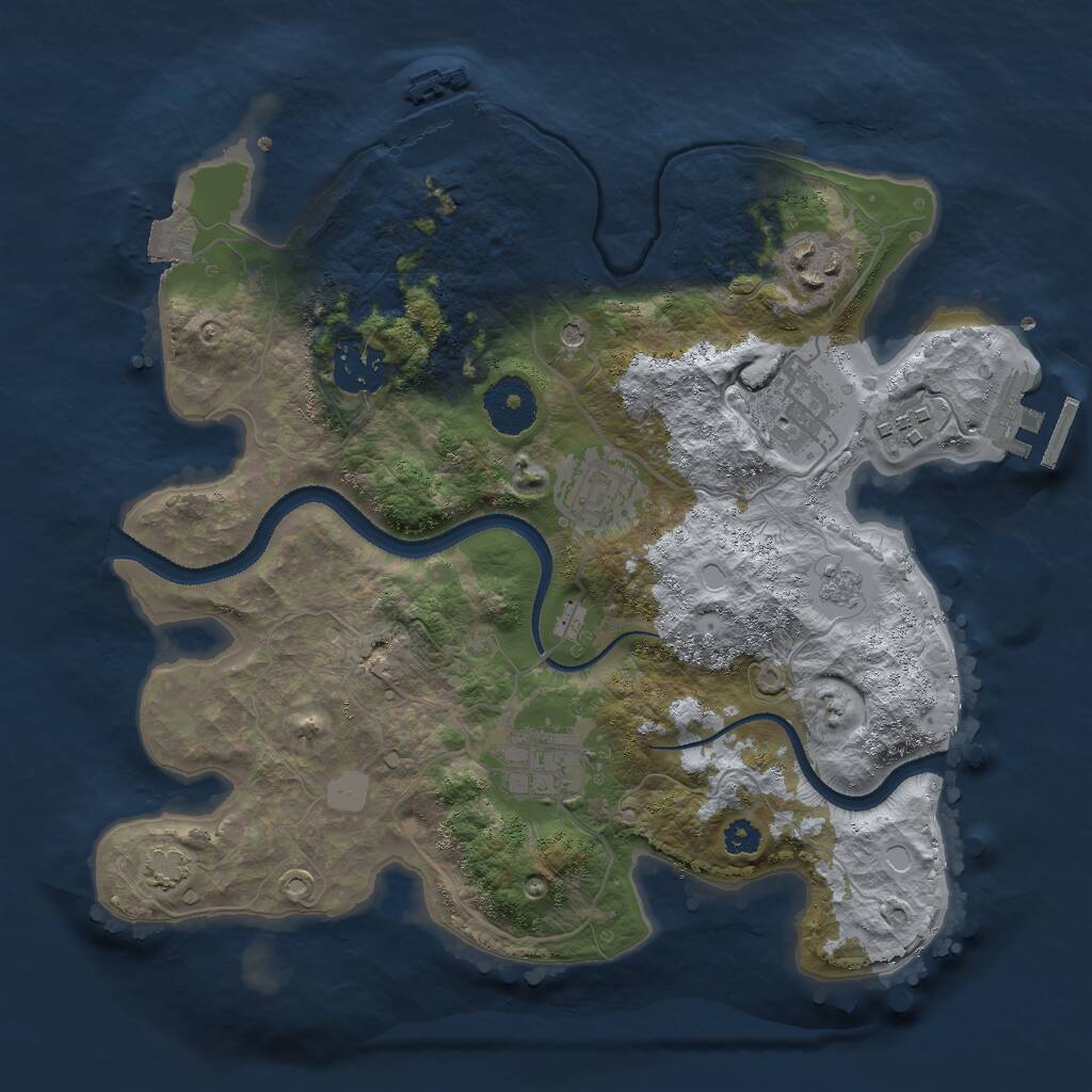 Rust Map: Procedural Map, Size: 3000, Seed: 160782382, 12 Monuments