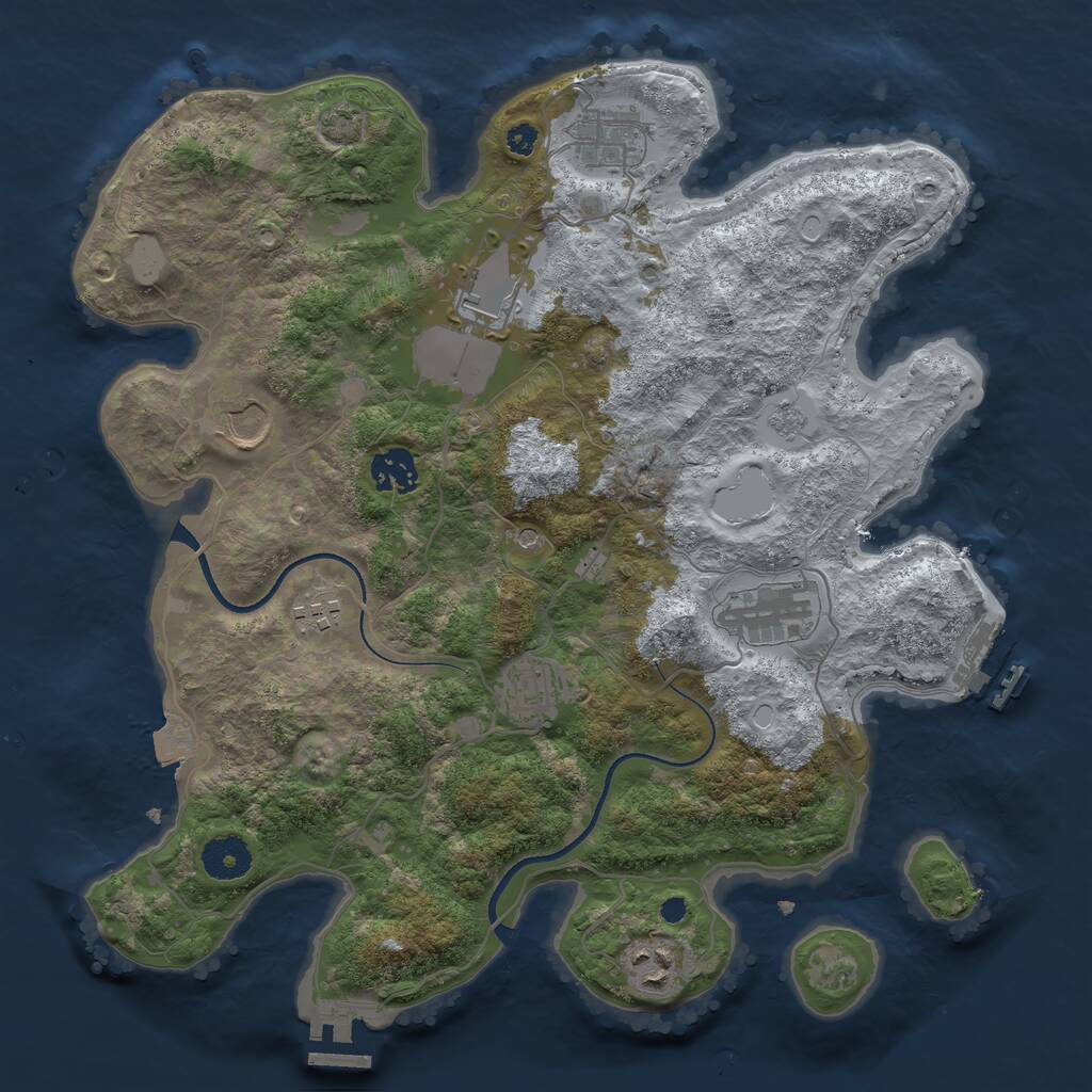 Rust Map: Procedural Map, Size: 3500, Seed: 1548170620, 14 Monuments