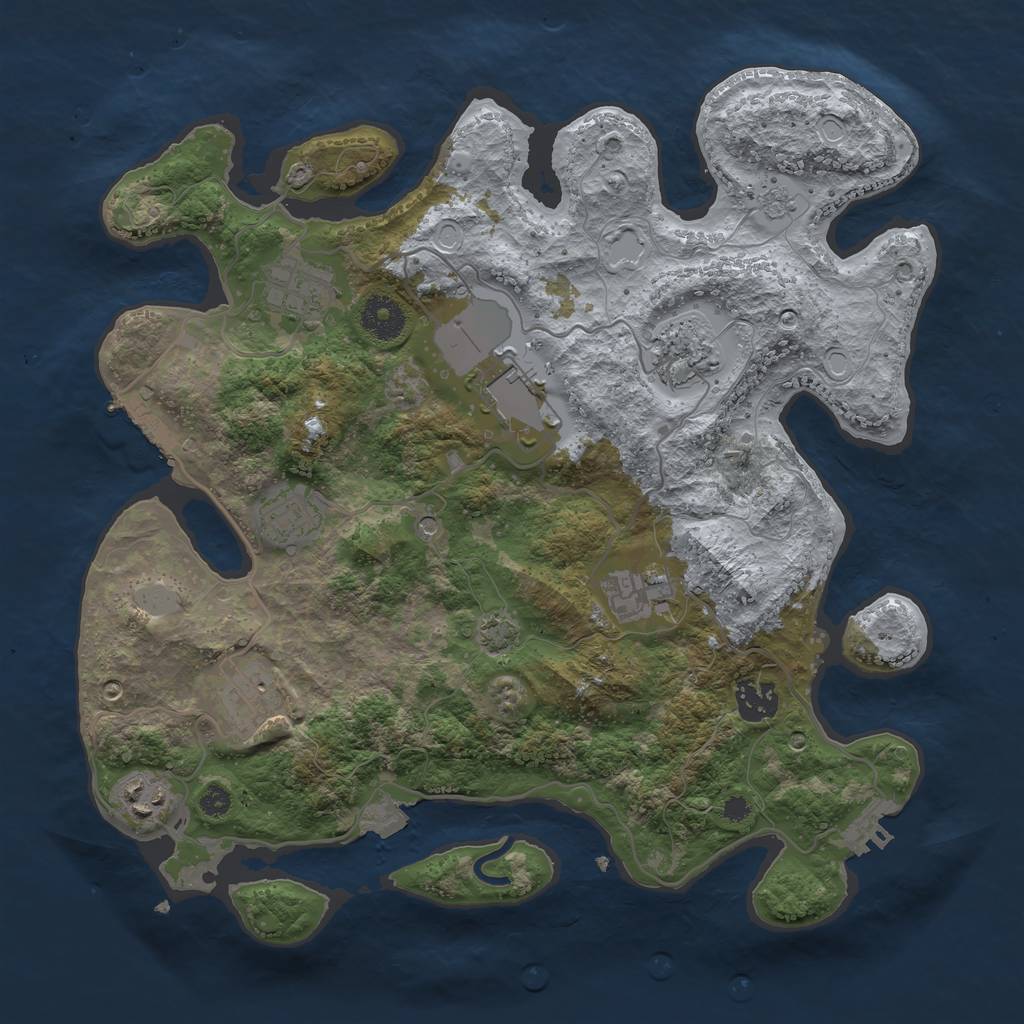 Rust Map: Procedural Map, Size: 3500, Seed: 807988642, 16 Monuments