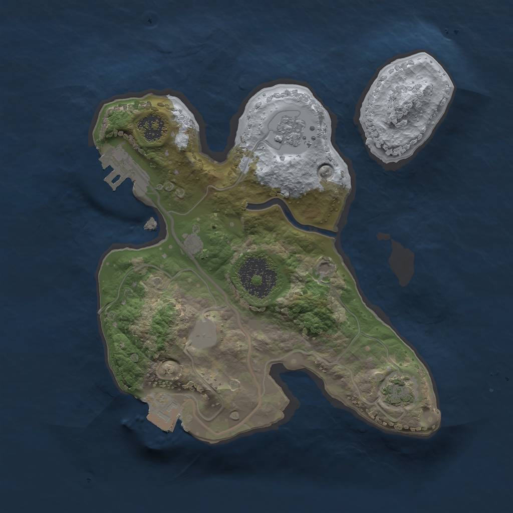 Rust Map: Procedural Map, Size: 2000, Seed: 118910431, 6 Monuments