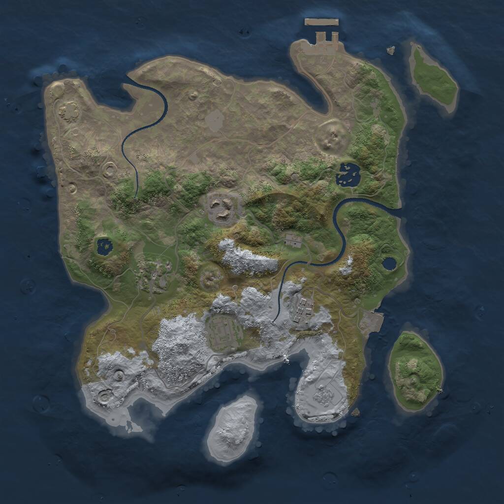 Rust Map: Procedural Map, Size: 3000, Seed: 178458830, 9 Monuments